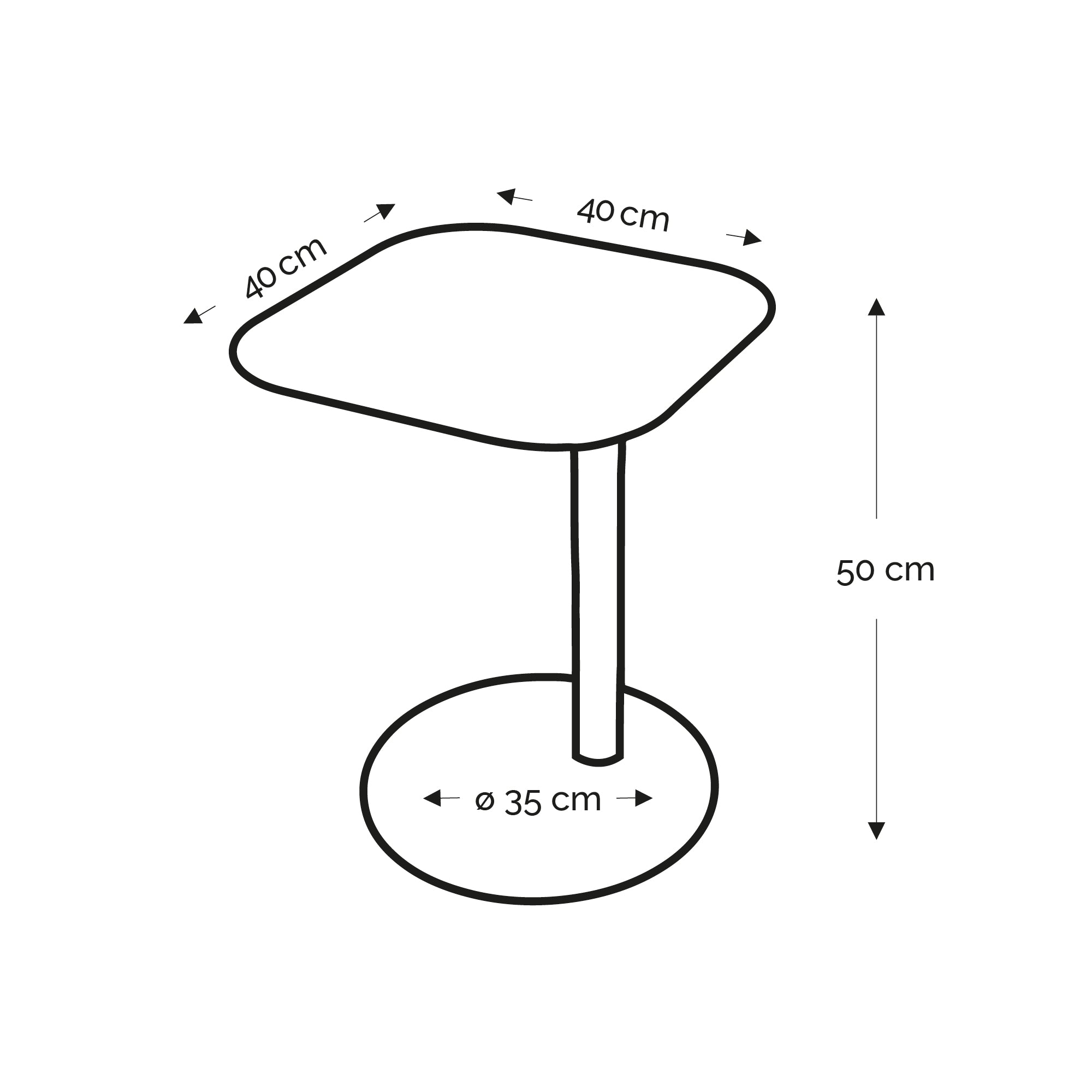 Spinder Design Bijzettafel HELLA - Zwart - 50 Hoog