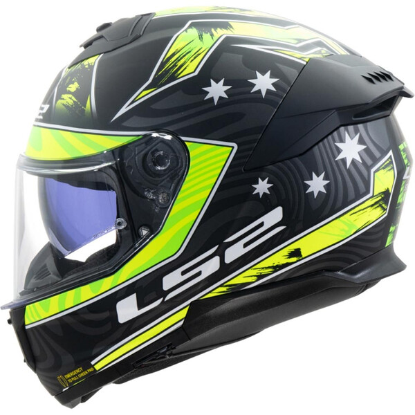 LS2 - Casque FF808 Stream II Galdam Noir / Jaune fluo / Blanc / Mat