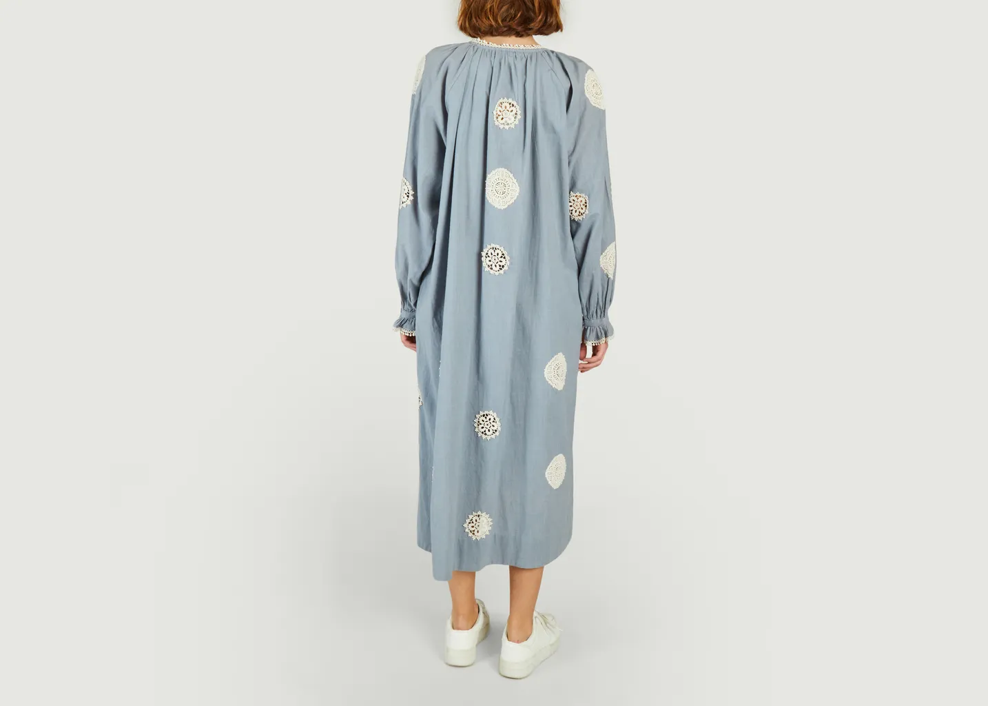 Robe longue manches longues à motif ajouré Jojo Skall Studio