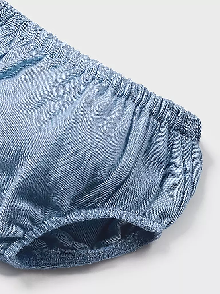 MAYORAL Baby Set 3-teilig Kleid mit Höschen und Stirnband hellblau