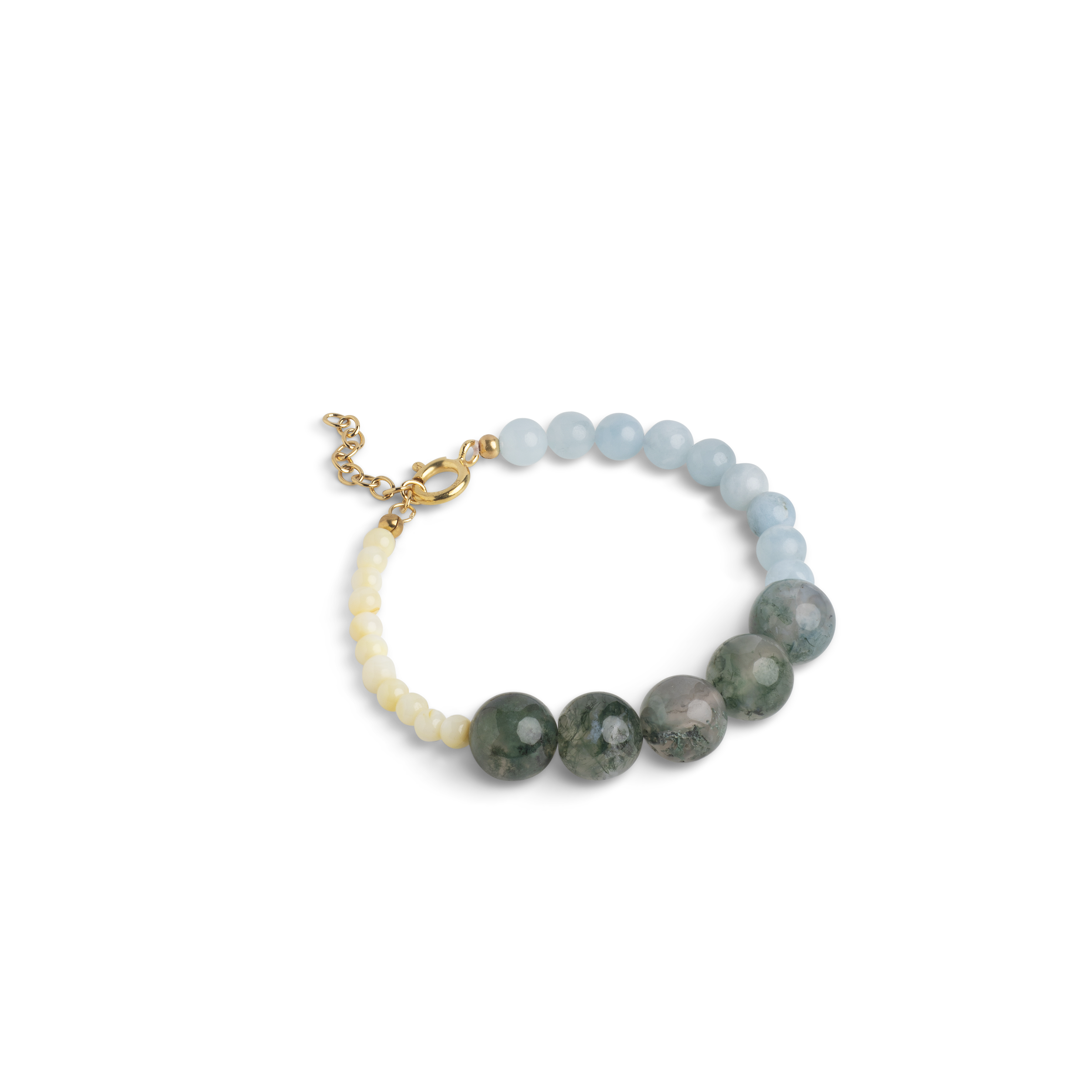 ENAMEL Copenhagen  Carli armbånd - lysegul, grøn & lyseblå