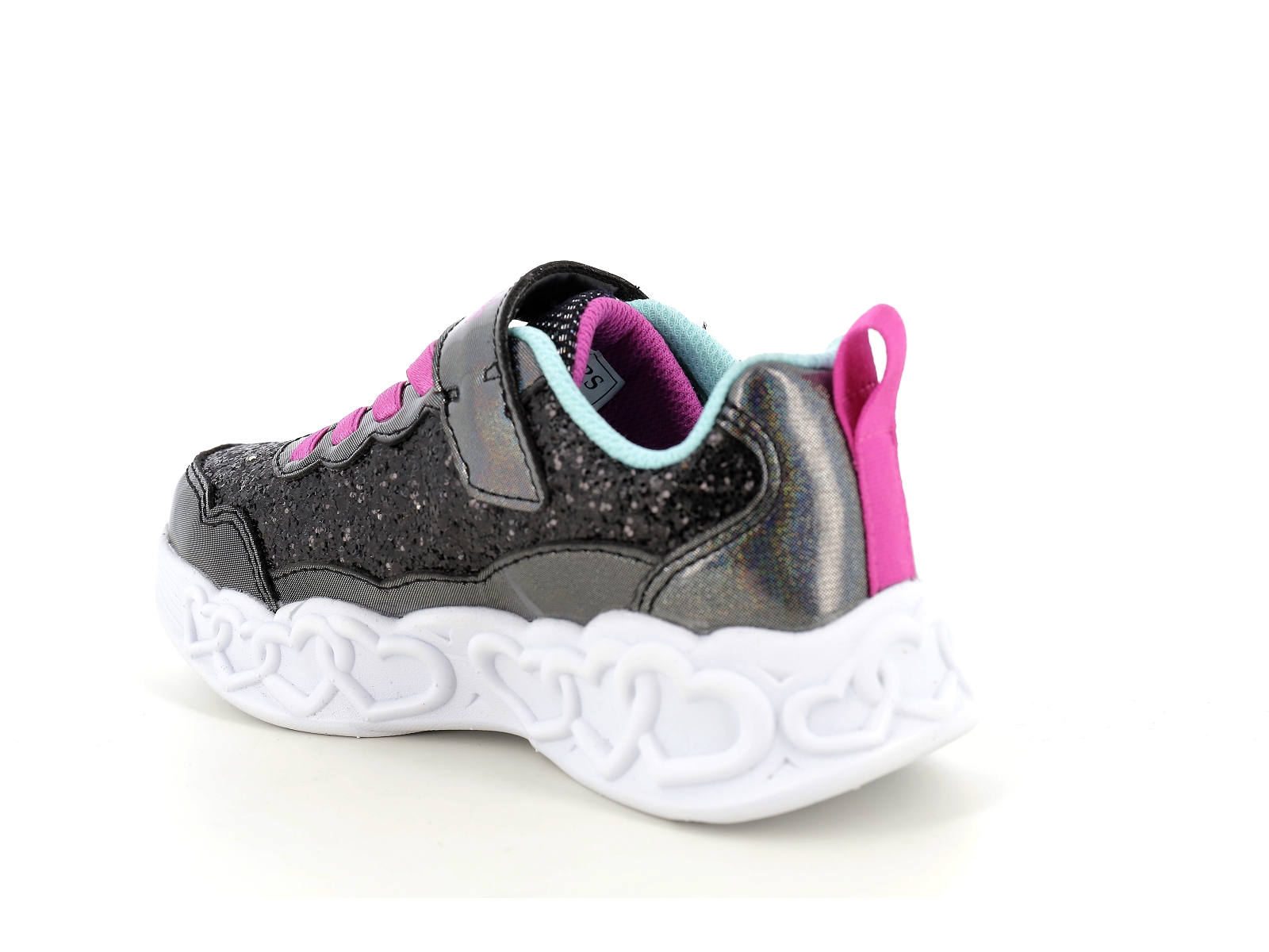 Skechers-INFINITE HEART LIGHTS Matières combinées Noir paillette