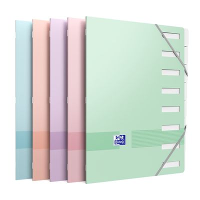 Oxford Color Life Pastel - Trieur 8 positions - Couverture en carte 300g/m², pelliculée - A4 - Disponible en différentes couleurs