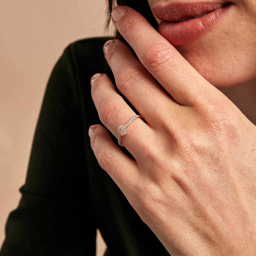 Bague Shin Or Jaune Oxyde De Zirconium