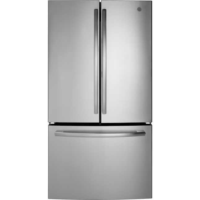 Refrigerador GE de 27 pés cúbicos com portas francesas e máquina de gelo (aço inoxidável resistente a impressões digitais) ENERGY STAR