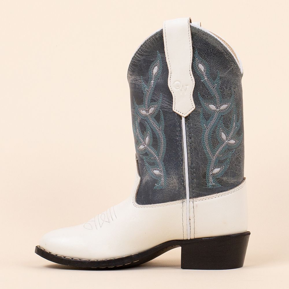 Old West 1162 cowboylaarzen white blue