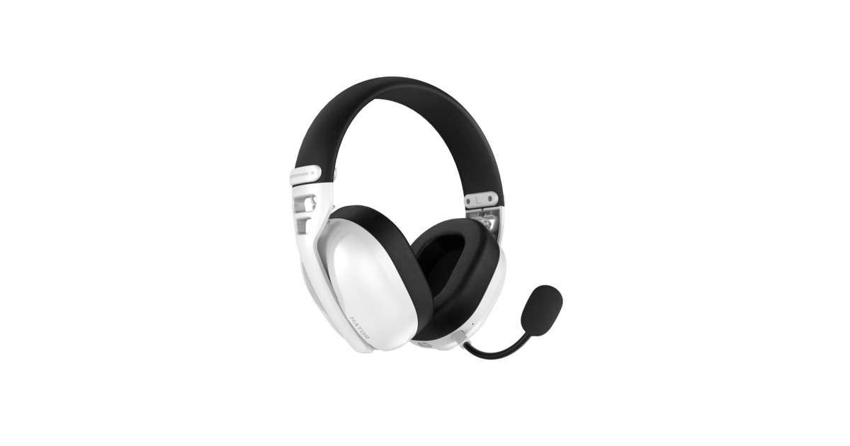 HatorHyperpunk 3 Wireless over-ear gaming headset  (Wit, 2.4GHz / Bluetooth 5.4 / USB-C)