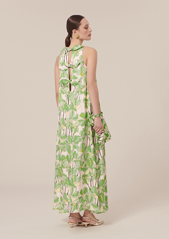 Robe Roxanneverte imprimée à fleurs