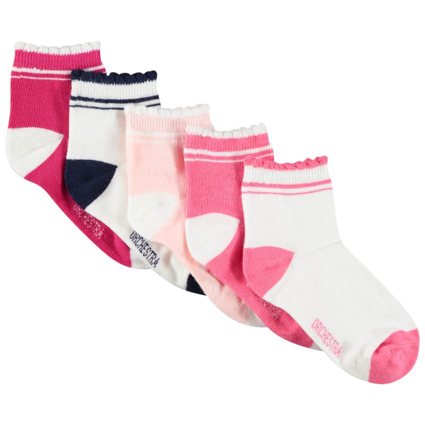 Lot de 5 paires de chaussettes fantaisies pour fille - Multicolore