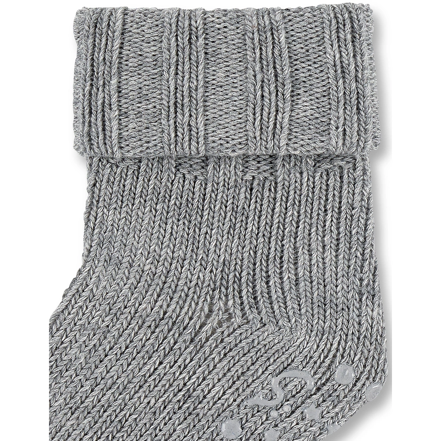 Sterntaler ABS-Krabbelsöckchen Wolle silber melange