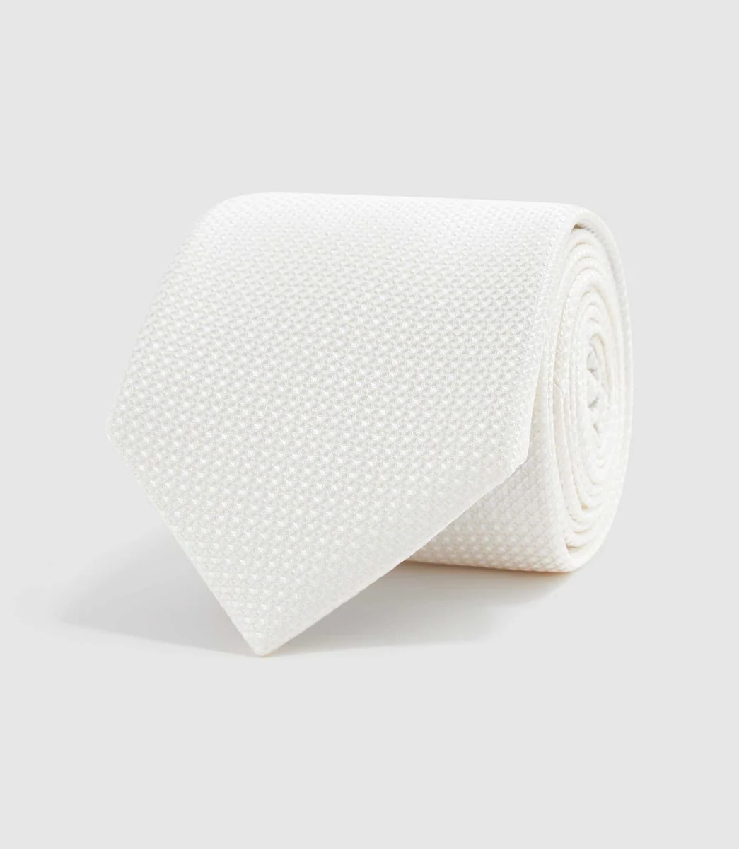 Cravate 8cm écru 