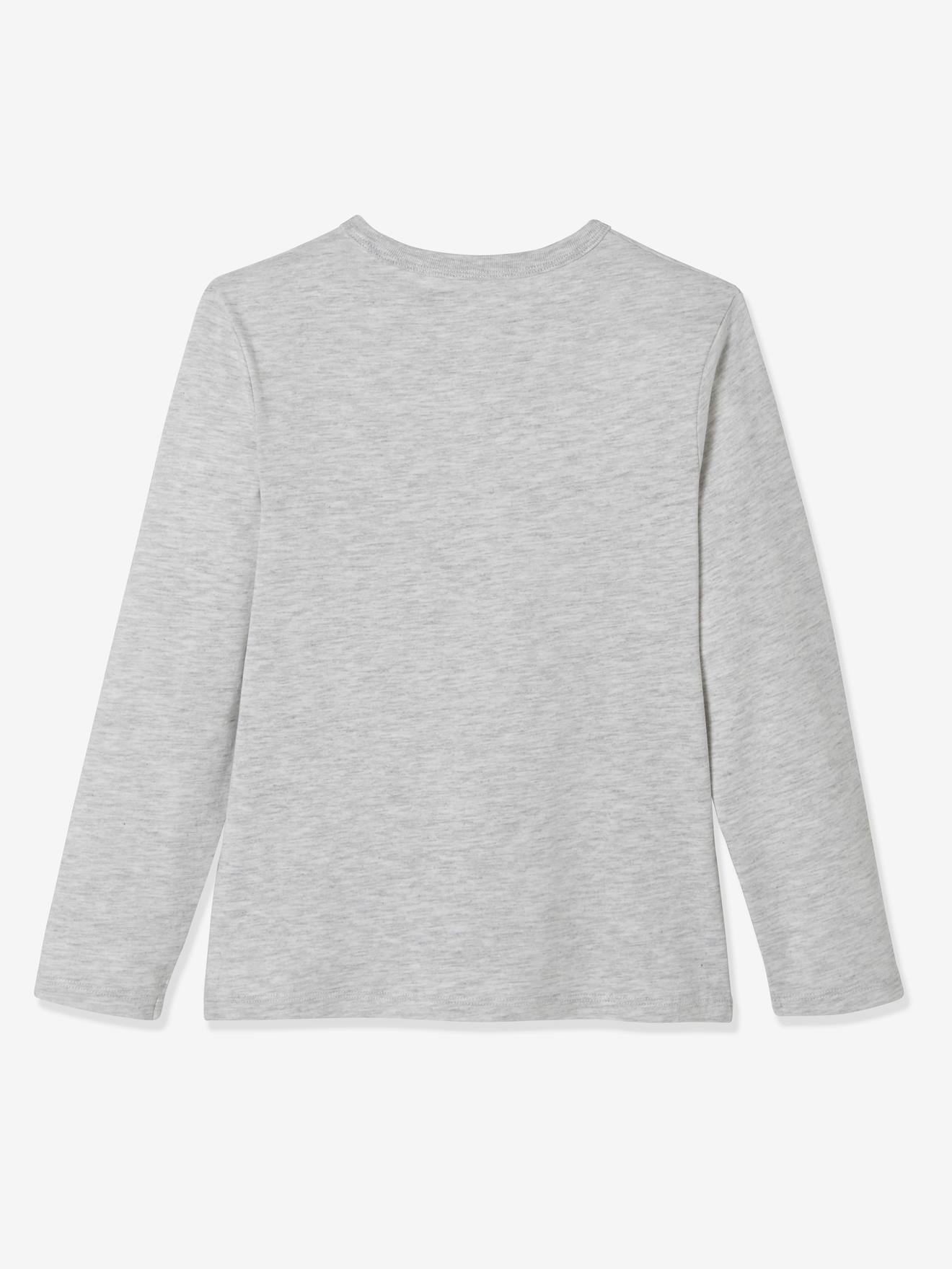 Lote de 3 camisetas de manga comprida para meninos, lisas e brancas.