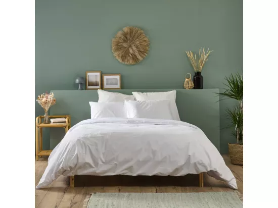 Housse de couette Blanc en percale de coton - 240x260cm
