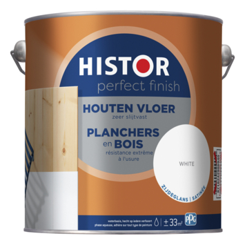 Histor Perfect Finish houten vloer zijdeglans 7000 wit 2,5 l