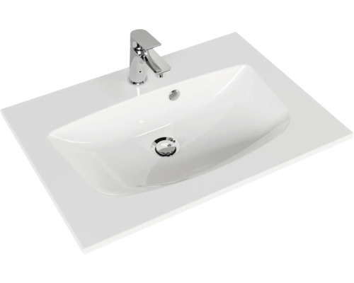 Pelipal Sunline 300 badkamermeubelset, BxHxD 67 x 49,9 x 48 cm, fronten in eikenlook, Ribbeck 2-delige badkamermeubelset met wastafel van mineraalmarmer