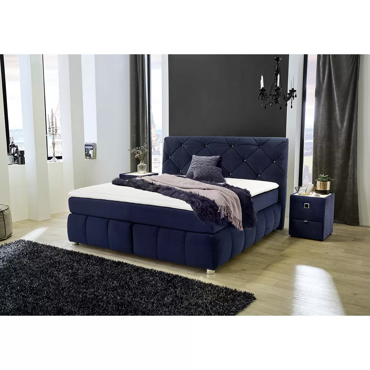 Boxspringbett Bellevue Mix 180x200 Blau