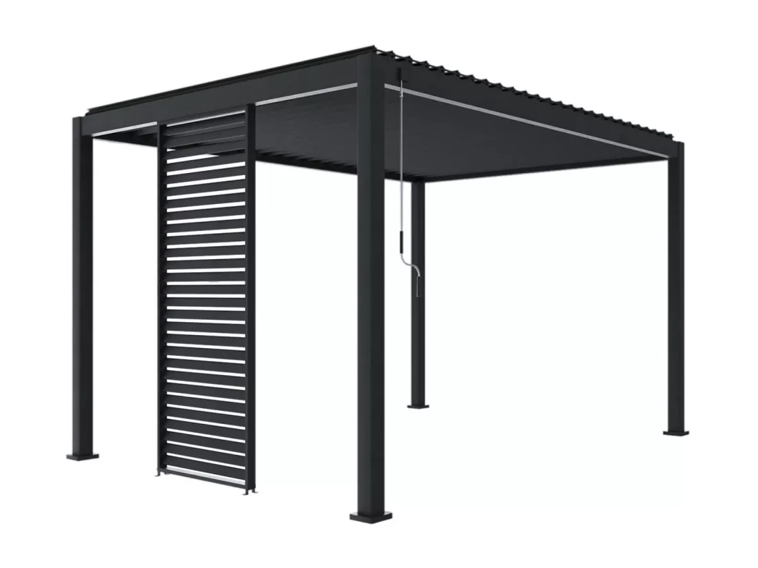 Persienne 100cm pour pergola bioclimatique Triomphe. panneau brise vue. côté 3m. aluminium. anthracite