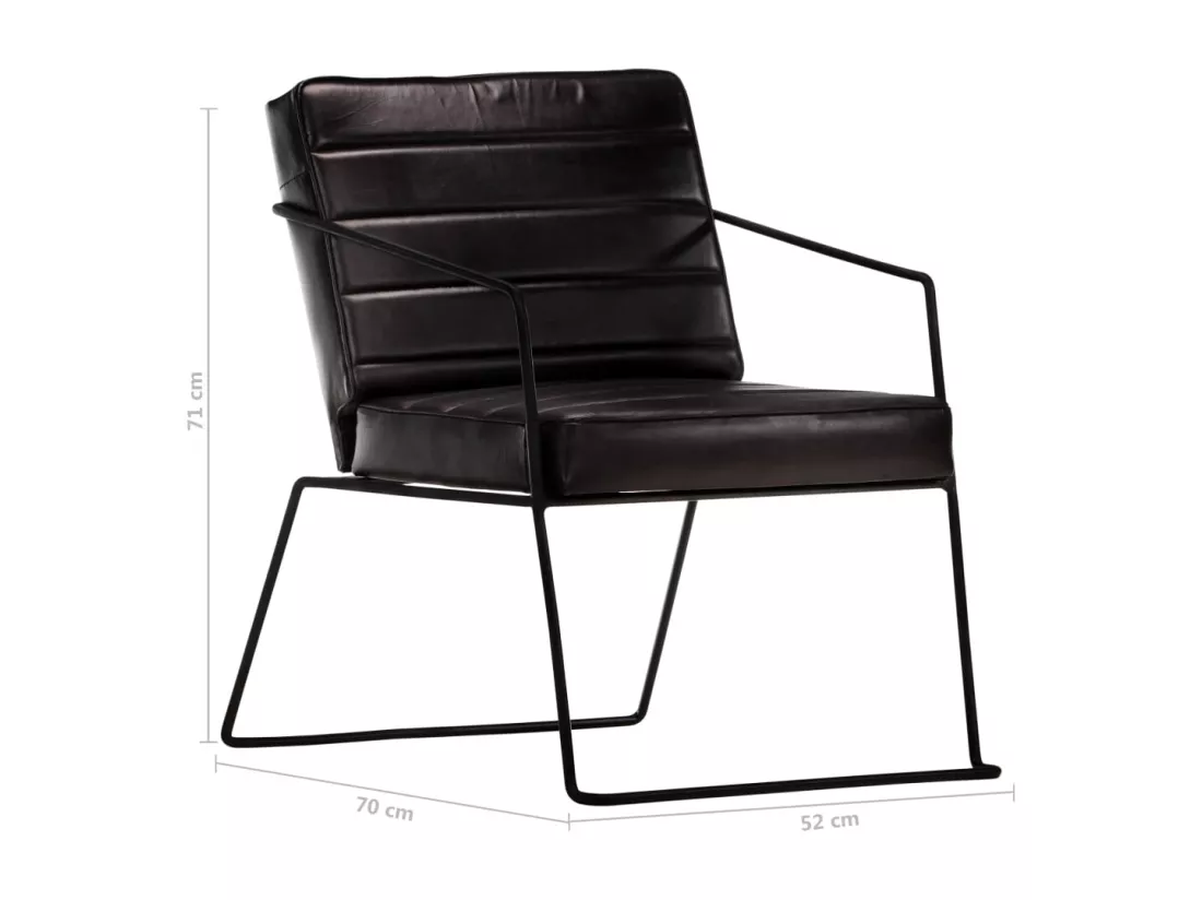 Fauteuil Noir Cuir véritable
