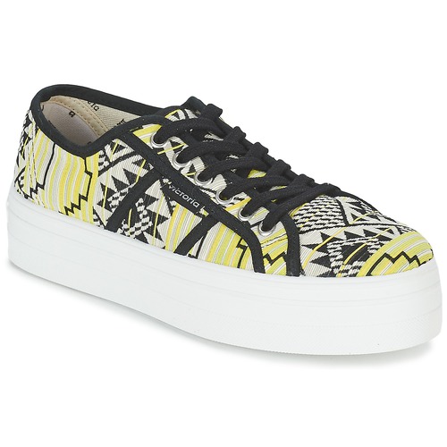 Victoria - BASKET ETNICO PLATAFORMA - Noir / Jaune