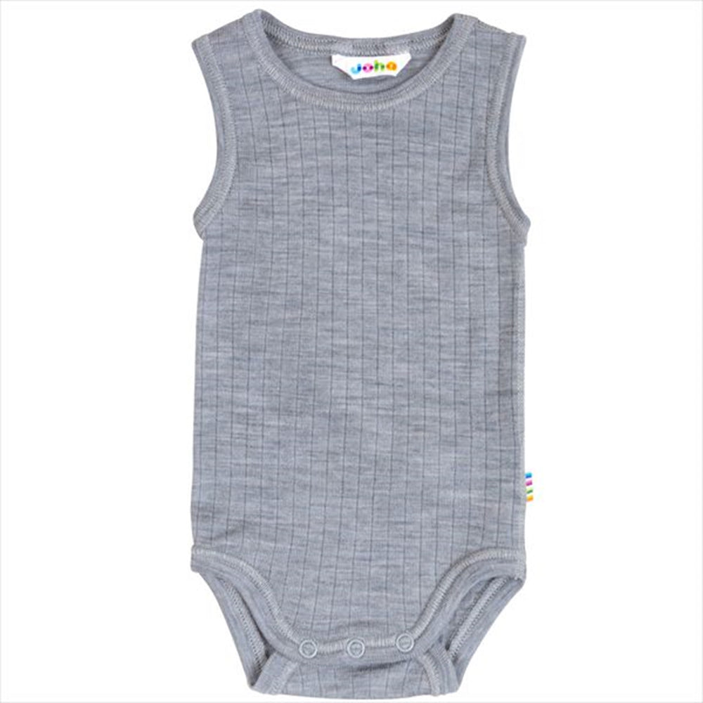 Uld Rib Gråmeleret Body - Joha → Luksusbaby.dk