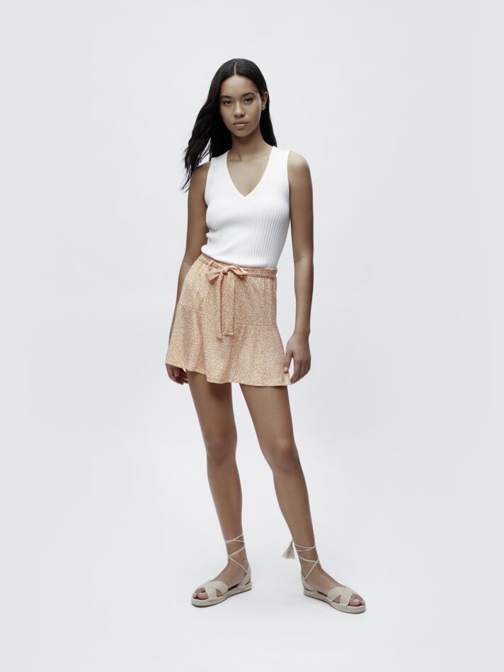 Minissaia estampada - Laranja vibrante