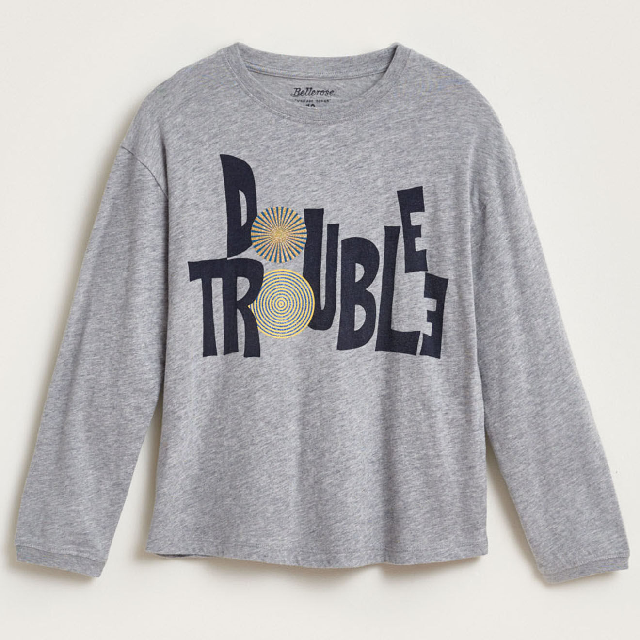 Bellerose T-Shirt en Coton Avea imprimé gris
