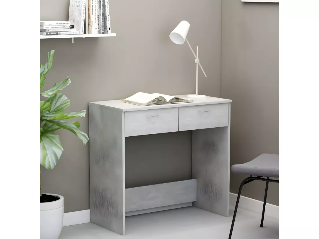 Bureau Gris béton 80x40x75 cm Aggloméré
