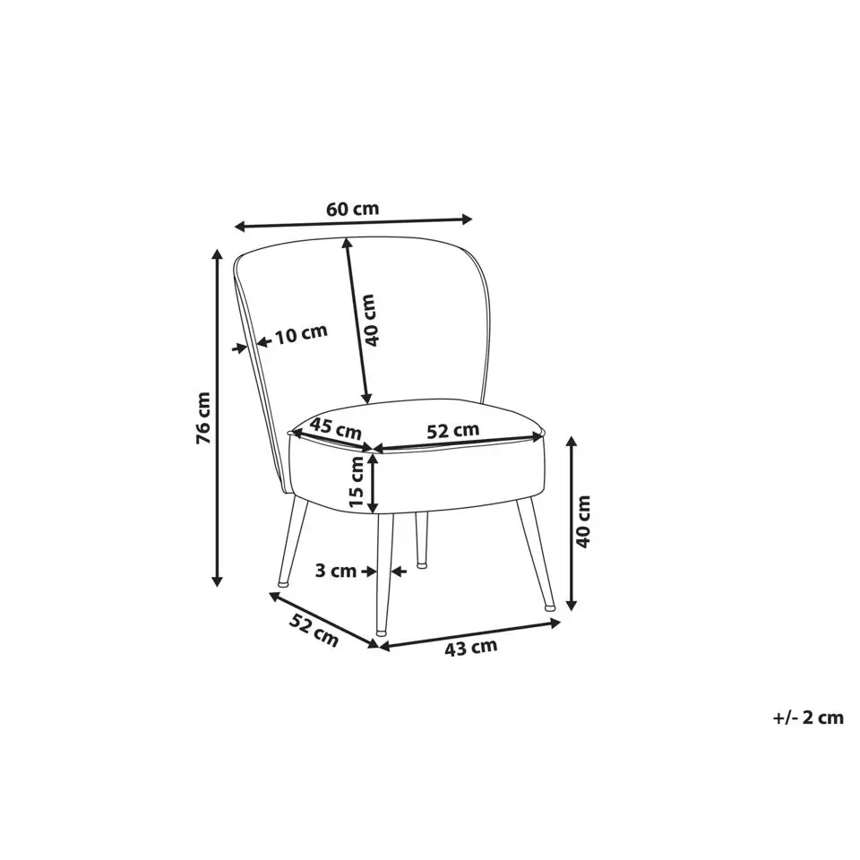 VOSS - Fauteuil - Lichtgrijs - Fluweel
