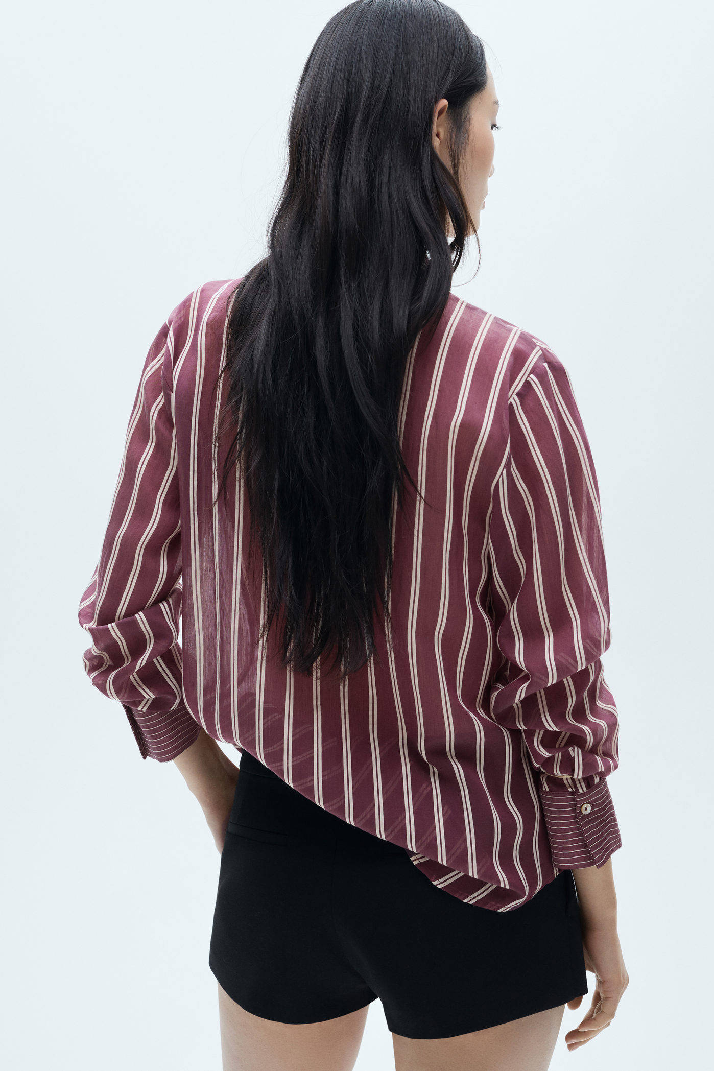 Mango gestreepte blouse rood/wit