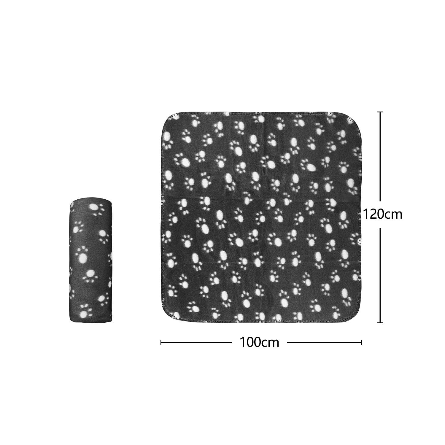 Nobleza – Conjunto de 6 Cobertores de Pelúcia Macia para Cães, Gatos e Outros Animais de Estimação. Laváveis. Preto, 120*100 cm