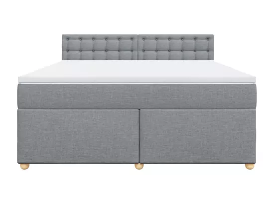 Sommier à lattes de lit avec matelas Gris clair 180x200cm Tissu