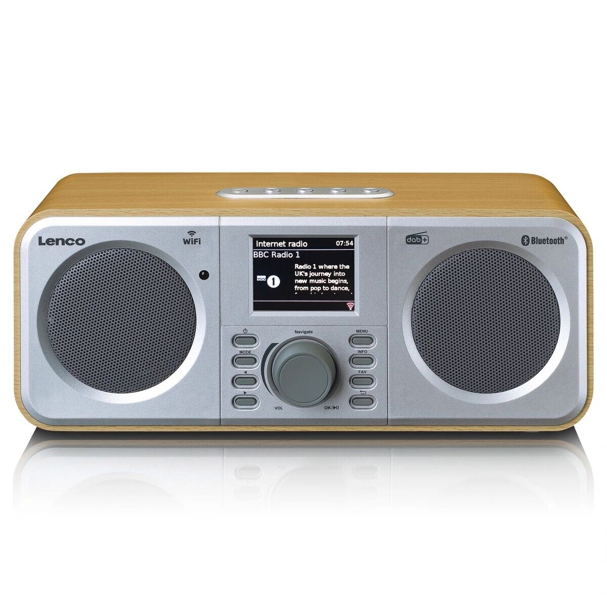LENCO DIR-141WD Stereo internet Radio mit DAB+, FM, Holz