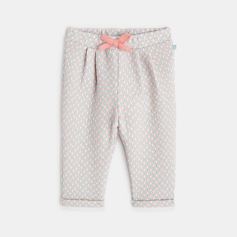 Pantalon molleton taille haute vert bébé fille Vert
