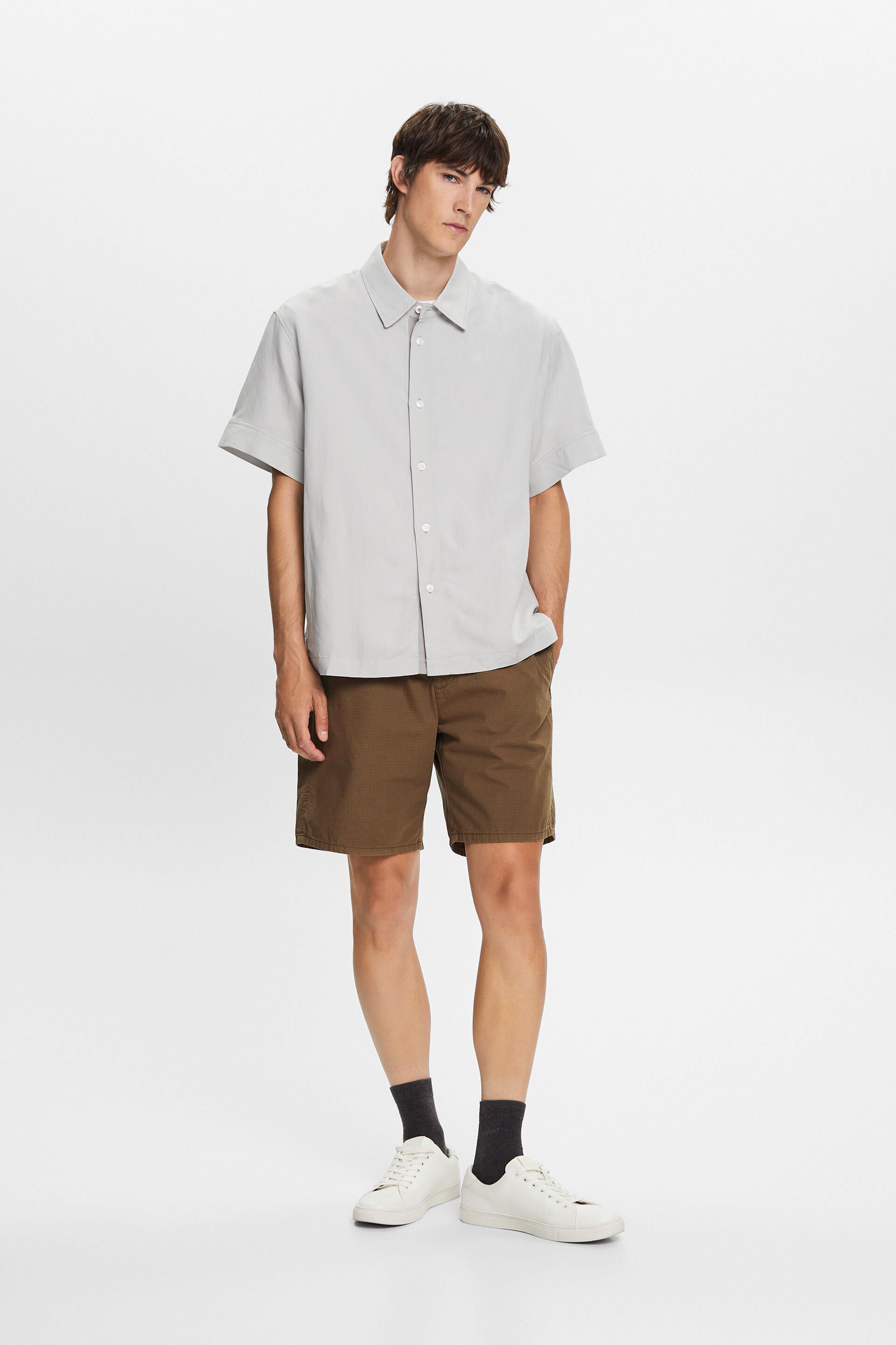 Chemise à manches courtes, lin mélangé