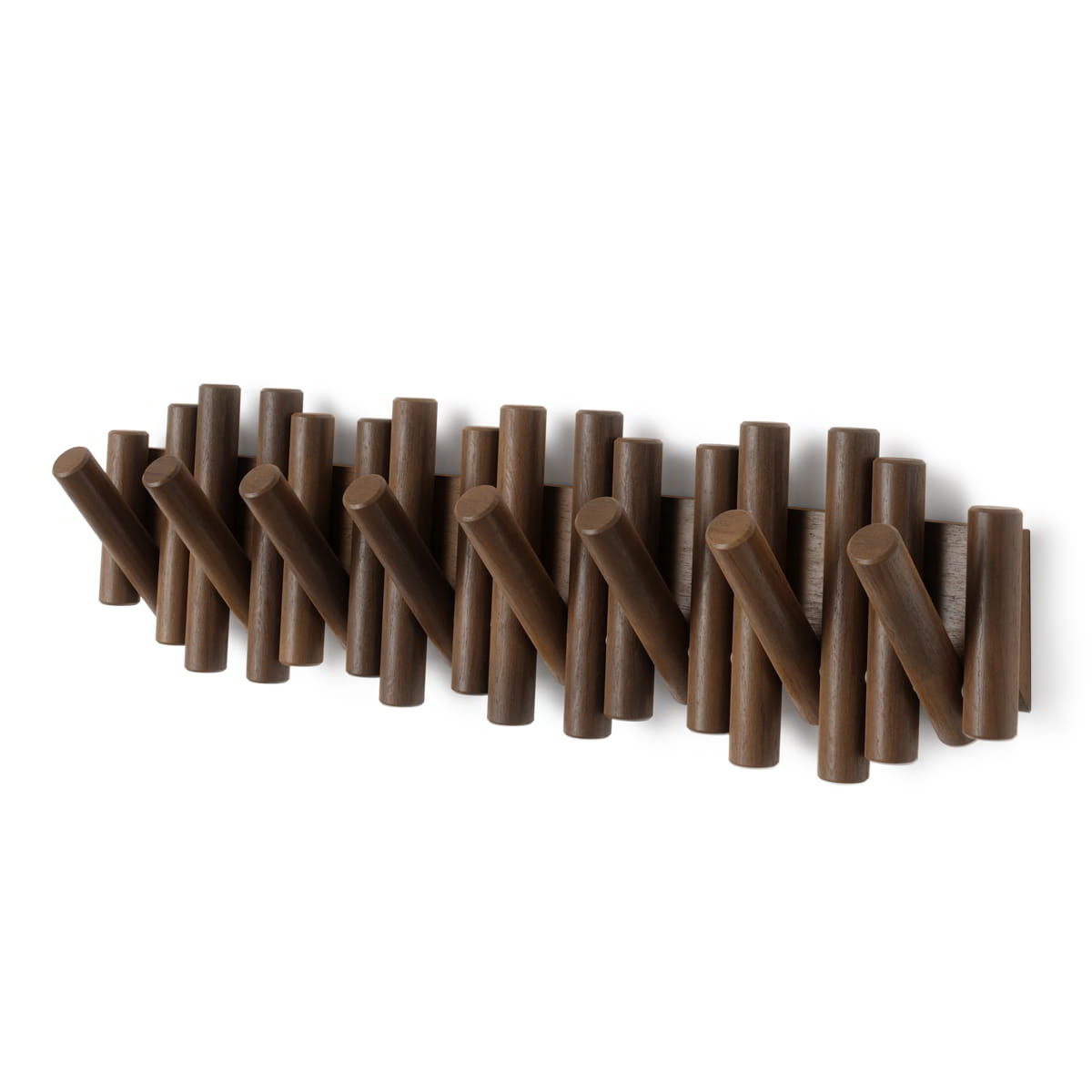 Wandkapstok Umbra Picket 8 haken Walnoot hout