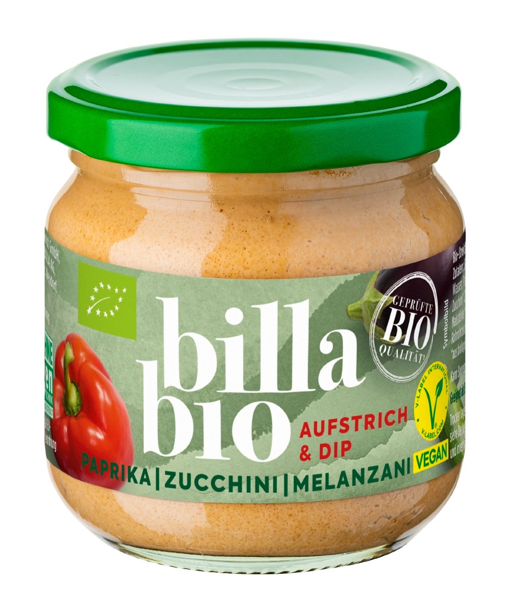 BILLA Bio Paprika Zucchini Melanzani Aufstrich