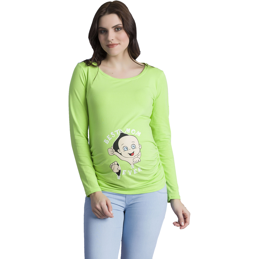 M.M.C. Umstandslangarmshirt Best Mom Ever mit Motiv Hellgrün