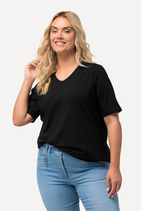 T-Shirt, A-Linie, V-Ausschnitt, Halbarm