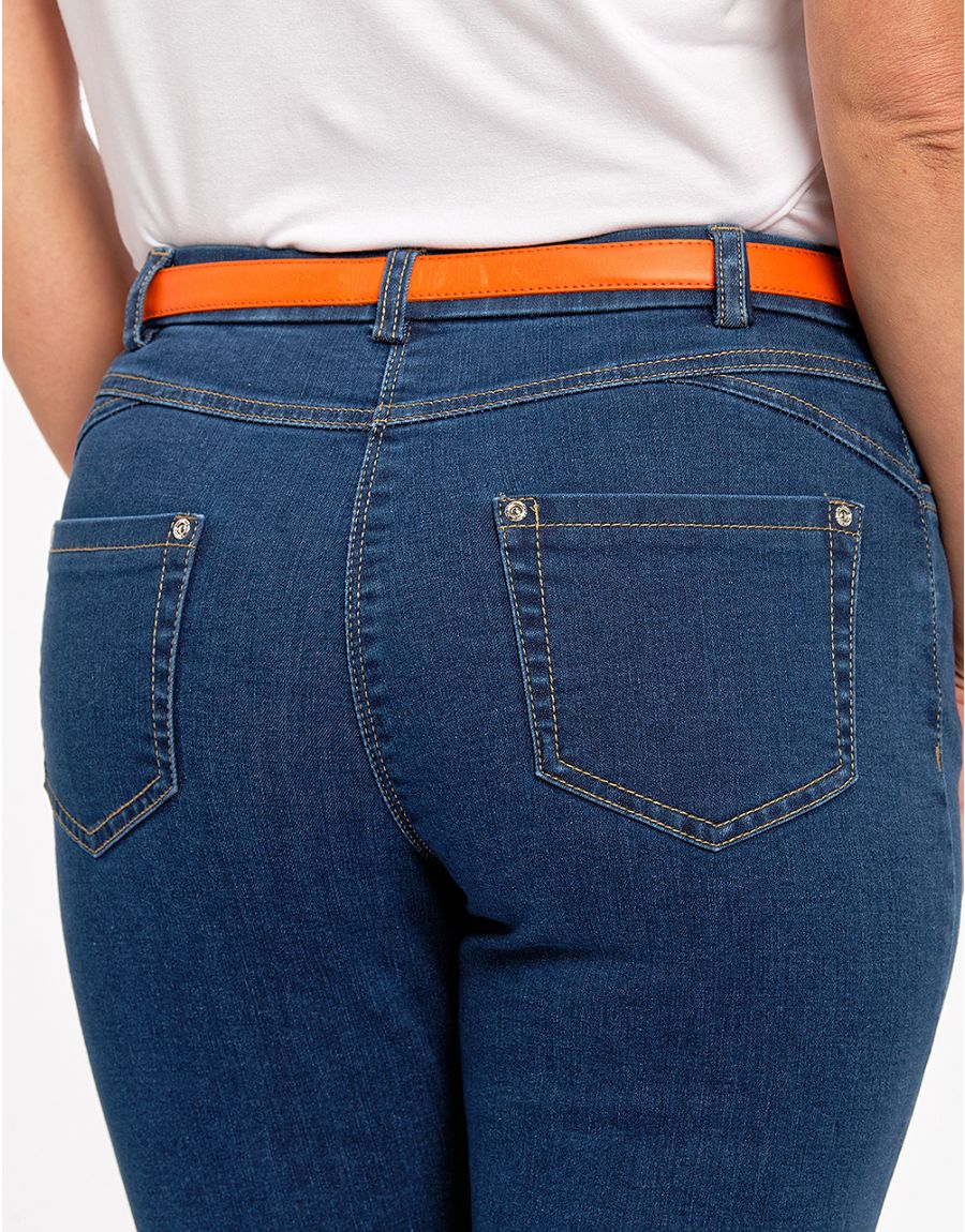 Jean 7/8e bleu brut