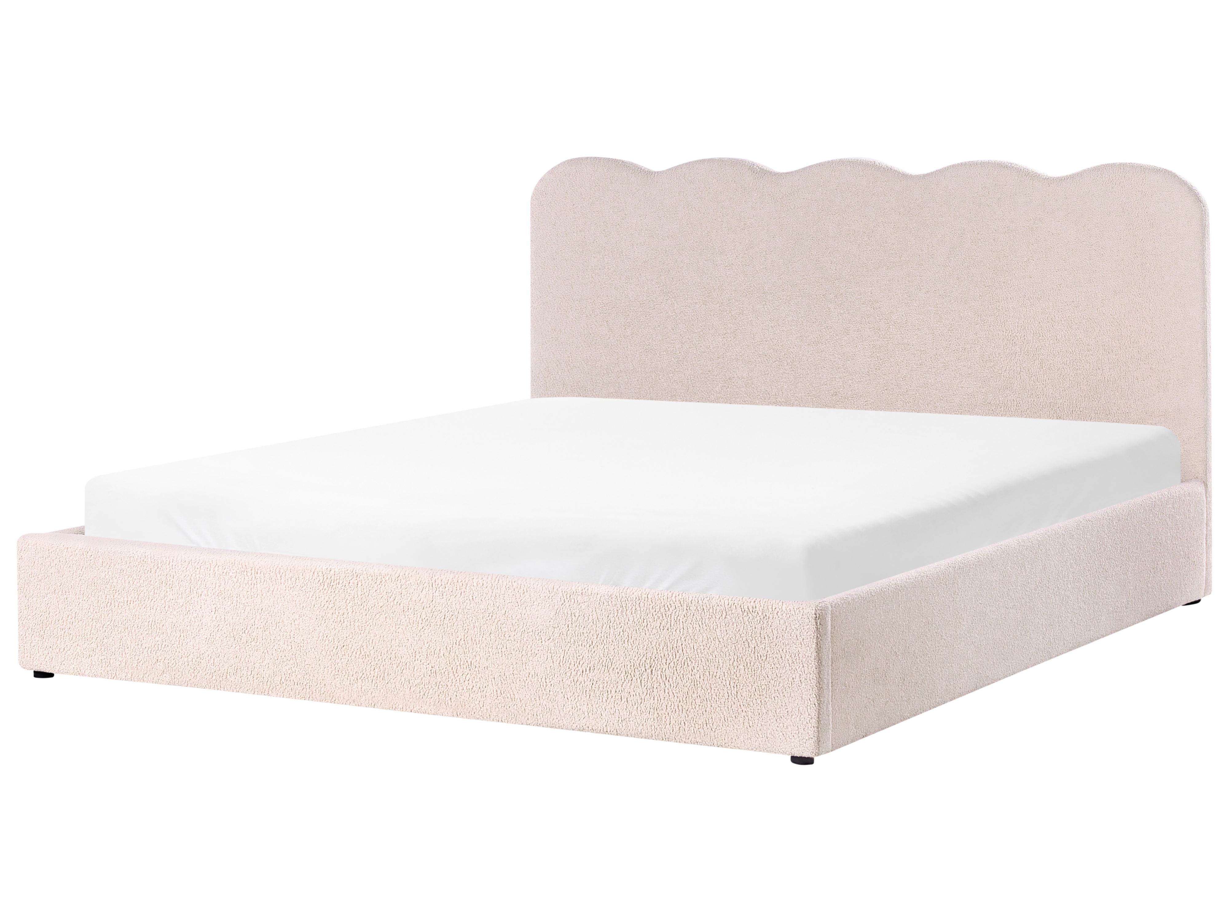 Bed met opbergruimte Bouclé NANTERRE 180 x 200 cm Beige
