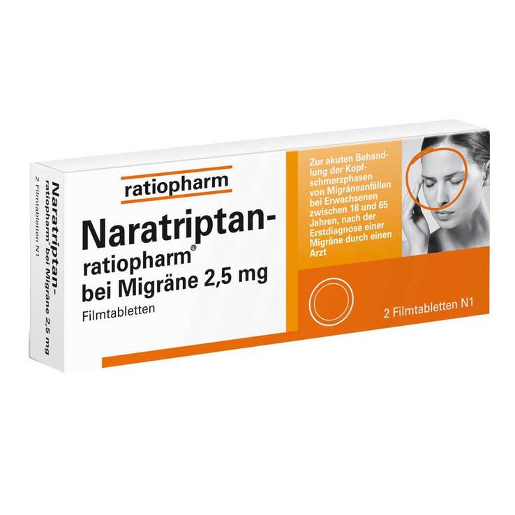 Naratriptan ratiopharm bei Migräne Filmtabletten, 2 St