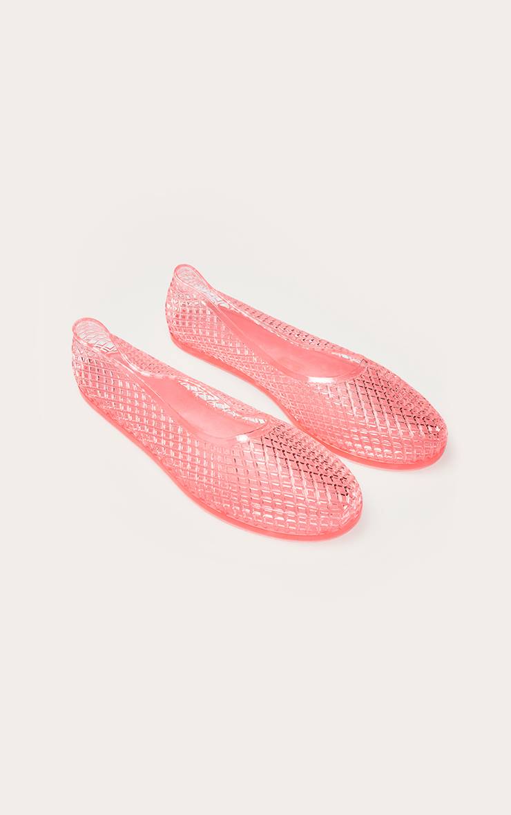 Rose Ballerines En Plastique Transparent