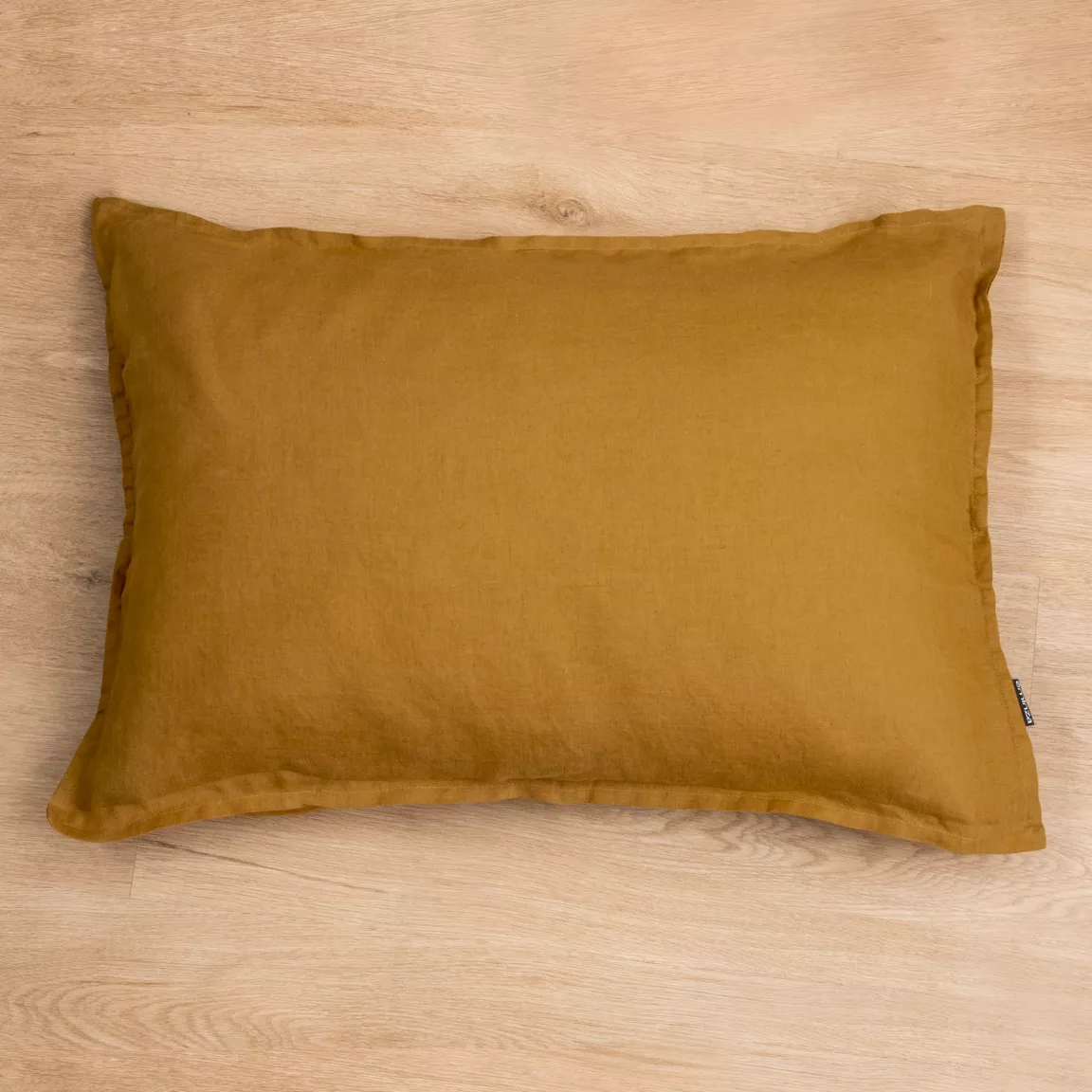 Taie d'oreiller rectangulaire lin lavé (50 x 70 cm) Louise Caramel