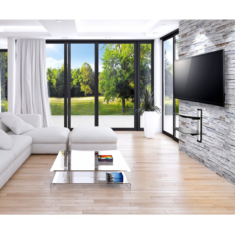 tectake® Wandregal, mit 2 Ablagen, höhenverstellbar, 44 x 42 x 34 cm