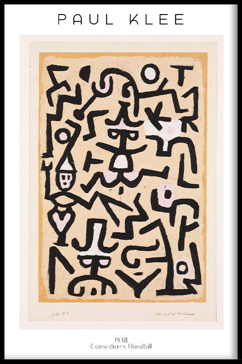 Walljar poster ingelijst - Paul Klee - Comedians Poster ingelijst - 50 x 70 cm