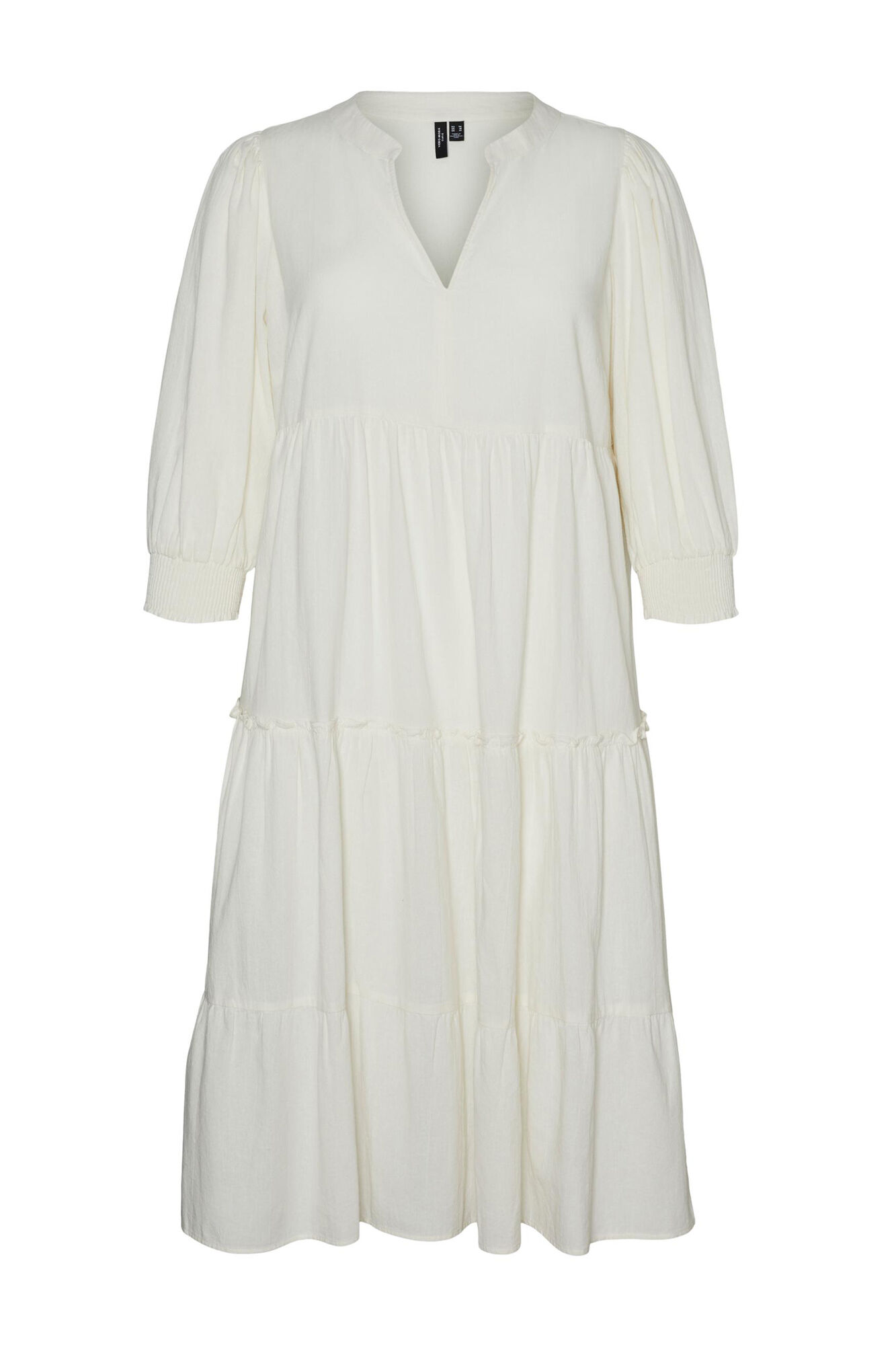 Vestido de manga midi tamanho 3/4 plus size - Bege