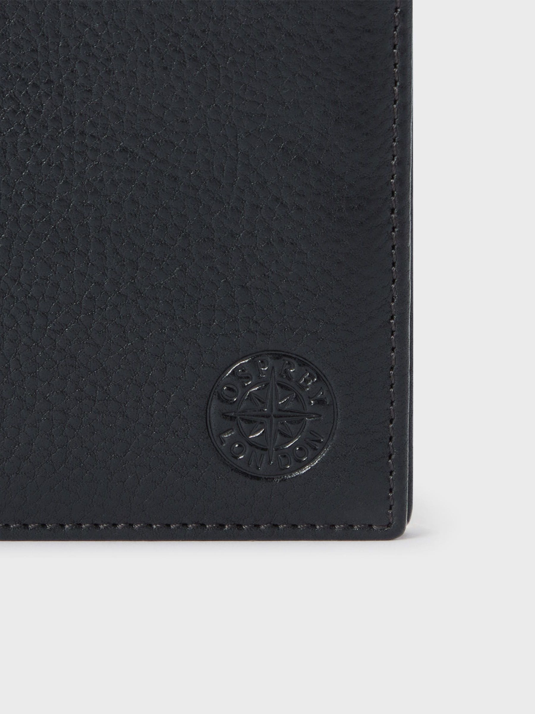 Zwart - Osprey London - The Compass zwarte leren pasjeshouder