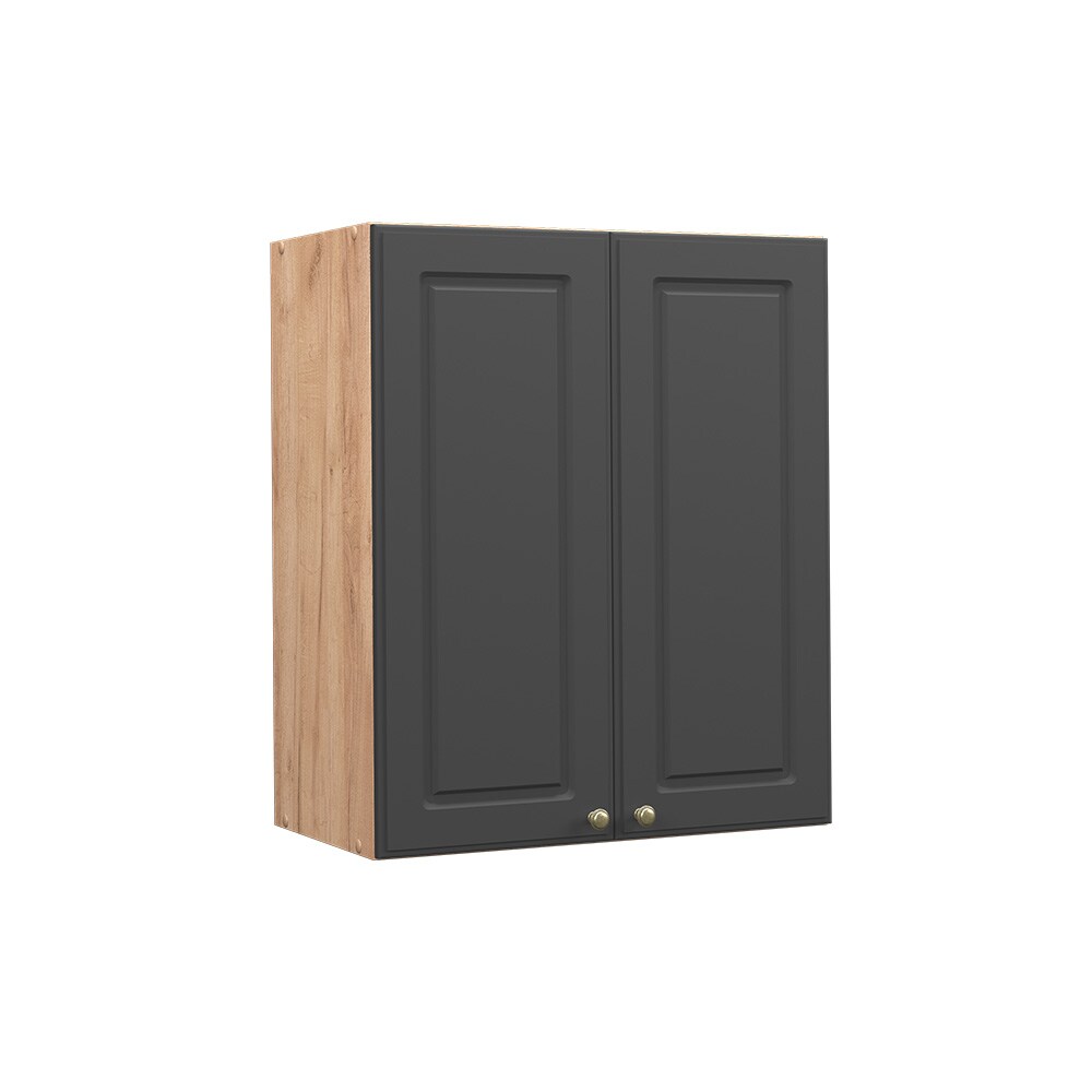 Vicco Hängeschrank Küchenschrank Küchenmöbel Fame-Line Eiche Anthrazit-Gold Landhaus 60 cm Küche Einbauküche Hängeschrank Drehtür Einlegeboden Küchenzeile
