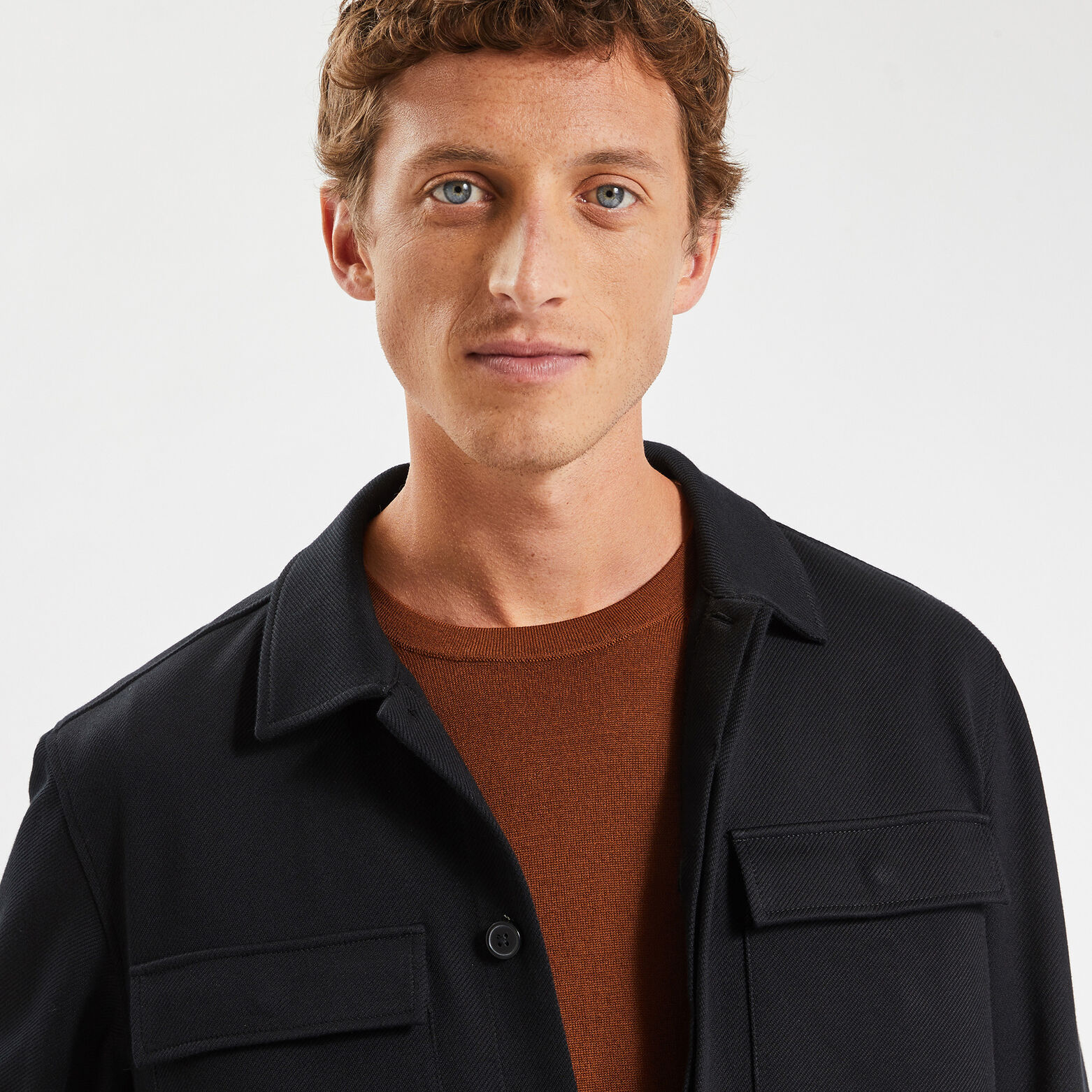 Surchemise unie coton maille Noir