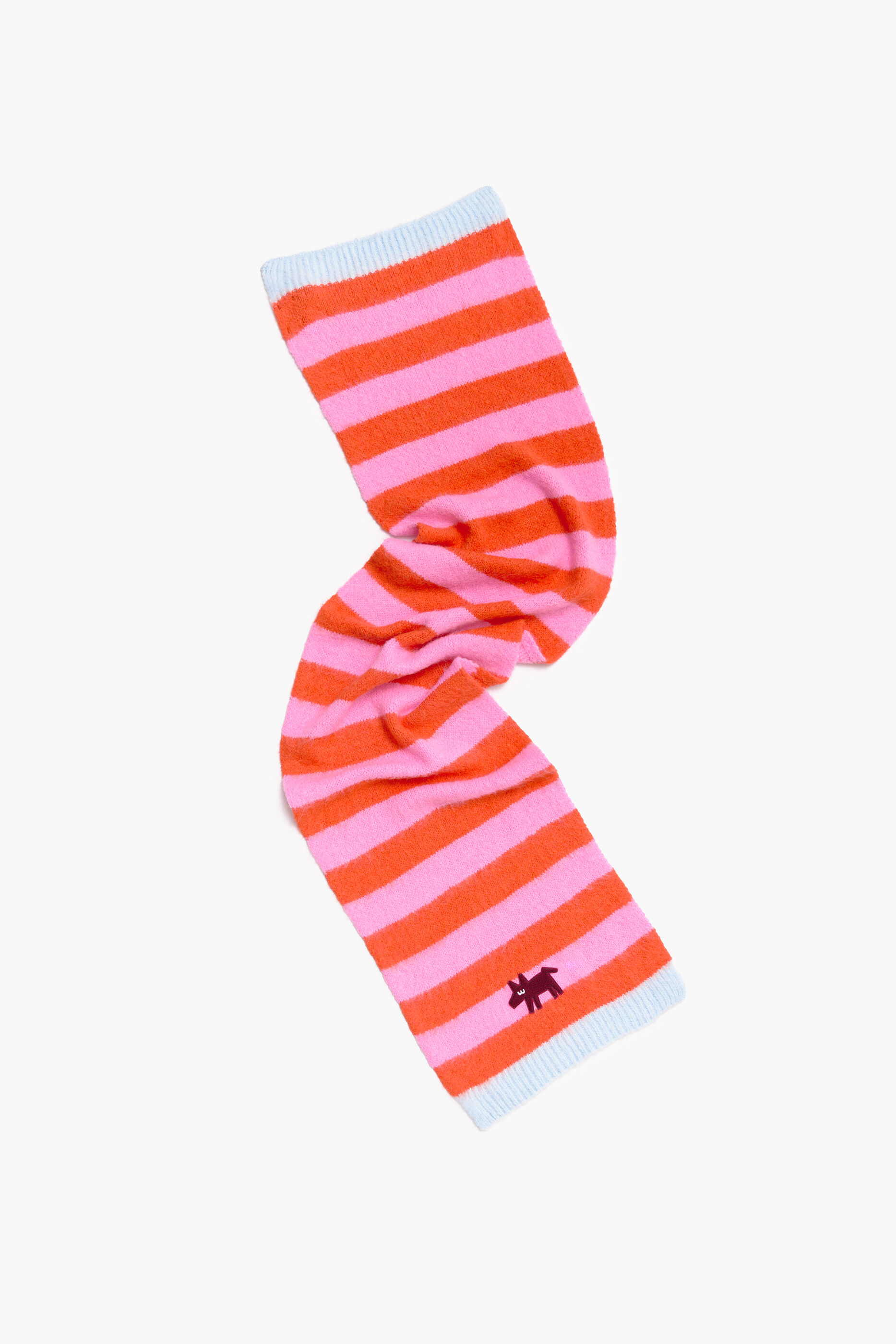 Cachecol de tricô com o logo da Lola, rosa